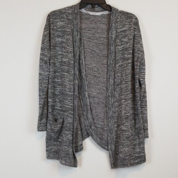 HARMONY & balance gray open front cardigan - Picture 1 of 4